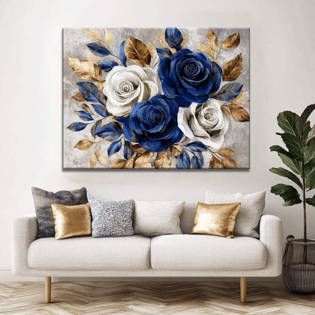 Floral Rose Canvas Wall Art – Modern Home Décor for Living Room & Bedroom - Sense for Decor