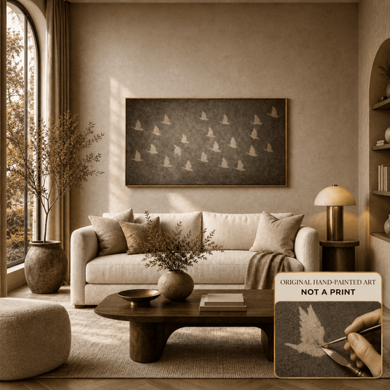 Flying Birds Wall Art – Hand Painted Atelier Collection
