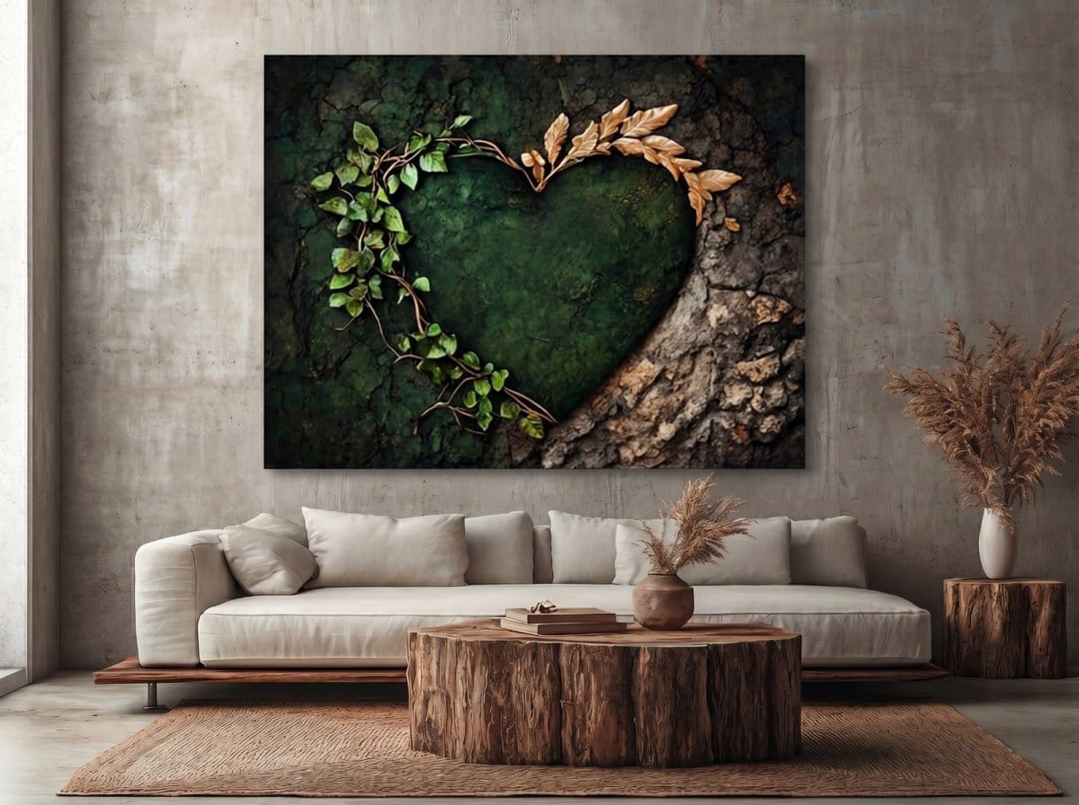Forest Heart Wall Art Canvas – Nature Love Tree Artwork for Living Room & Bedroom Decor - Sense for Decor