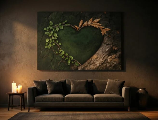 Forest Heart Wall Art Canvas – Nature Love Tree Artwork for Living Room & Bedroom Decor - Sense for Decor