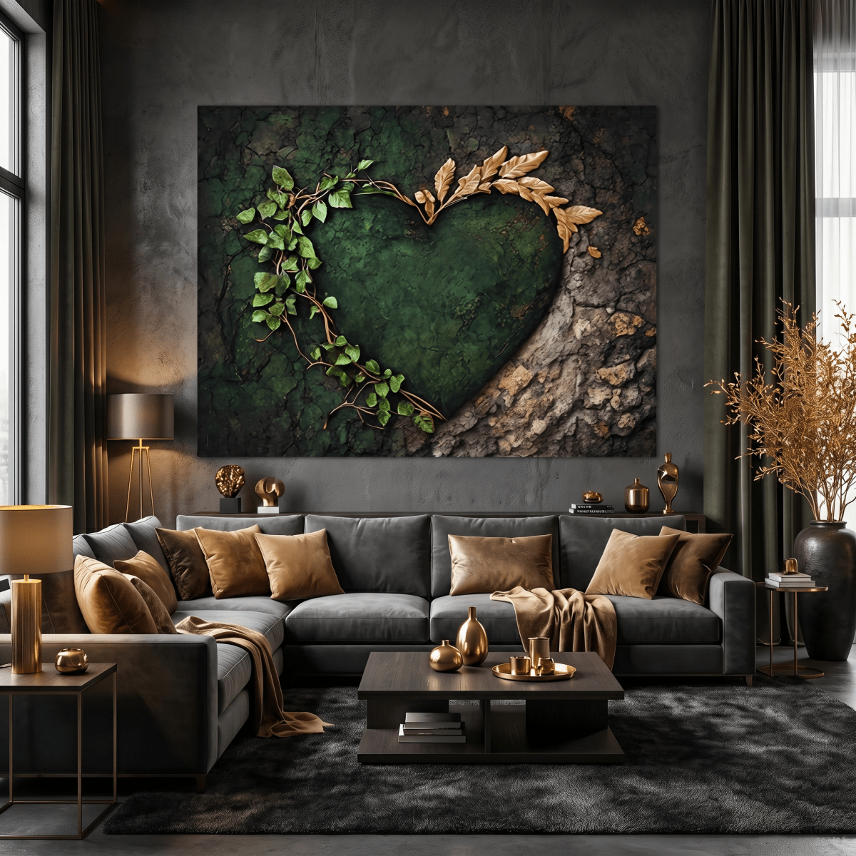 Forest Heart Wall Art Canvas – Nature Love Tree Artwork for Living Room & Bedroom Decor - Sense for Decor