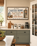 We Laugh Loud Love Hard and Hide The Good Snacks – Personalized Family Home Canvas