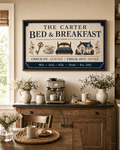Family Bed and Breakfast Sign – Personalized Check-In Always Check-Out Never Canvas