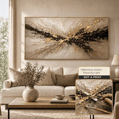 Gilded Burst Wall Art – Hand Painted Atelier Collection - Sense for Decor