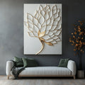 Golden Bloom V34 – Modern Leaf Wall Art Canvas