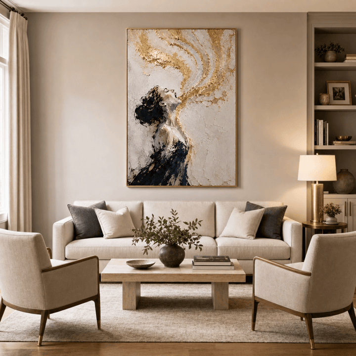 Golden Exhale – Premium Framed Canvas Wall Art - Sense for Decor
