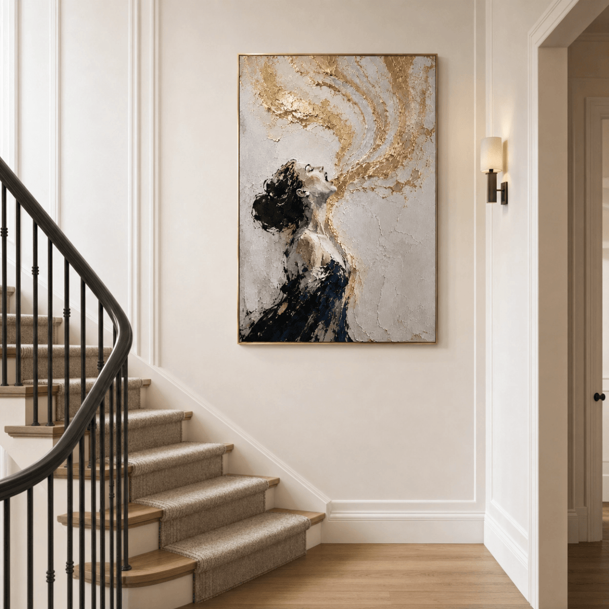Golden Exhale – Premium Framed Canvas Wall Art - Sense for Decor