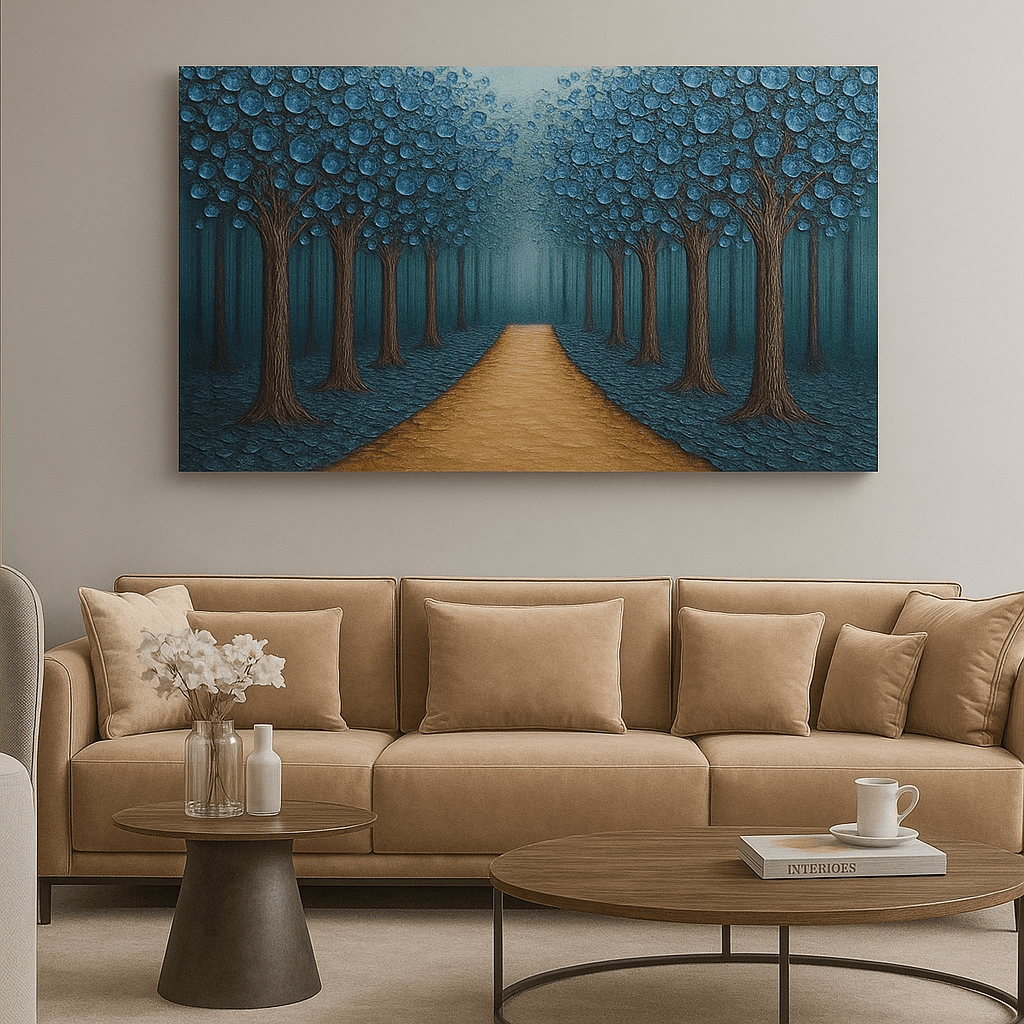 Golden Forest Path Wall Art Canvas - Sense for Decor