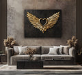 Golden Grace – Luxe Heart Wing Wall Art Canvas