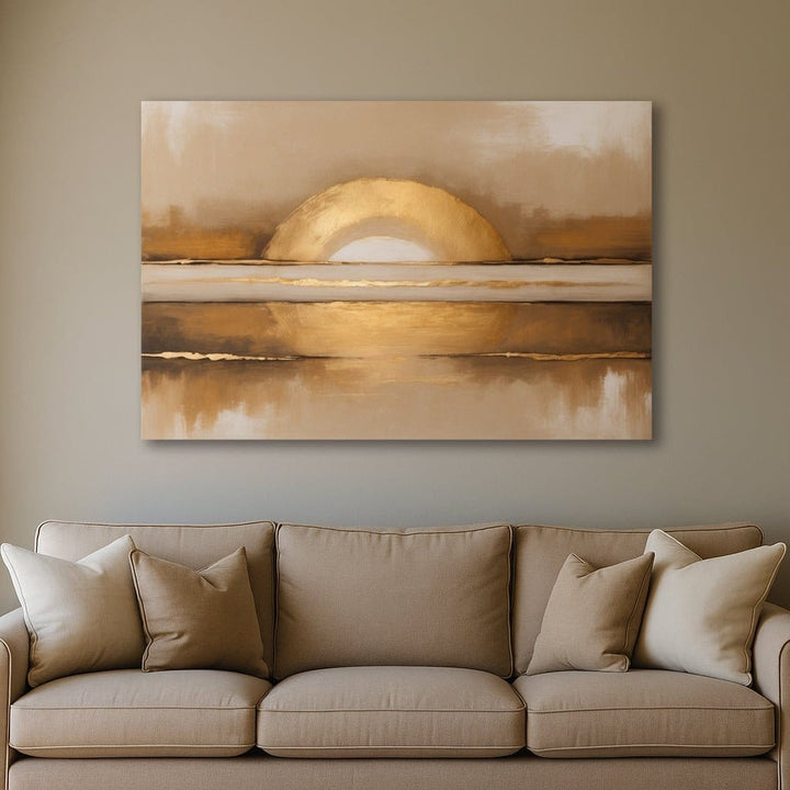 Golden Horizon Glow – Modern Sunset Canvas Wall Art - Sense for Decor