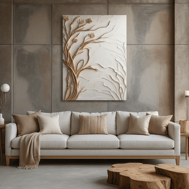 Golden Whisper Branch Elegant Nature - Inspired Canvas Print - Sense for Decor