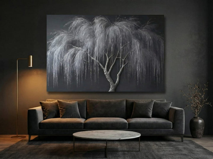 Golden Willow Grace Wall Art – Textured Look Canvas - Sense for Decor