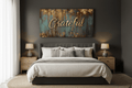 Grateful Wall Art – Inspirational Quote Canvas for Home and Living Room Decor