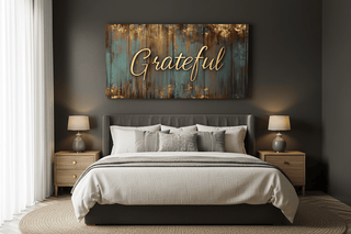 Grateful Wall Art – Inspirational Quote Canvas for Home and Living Room Decor - Sense for Decor