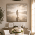 “He Walks With Me” Christian Wall Art – Jesus Walking on Water Canvas
