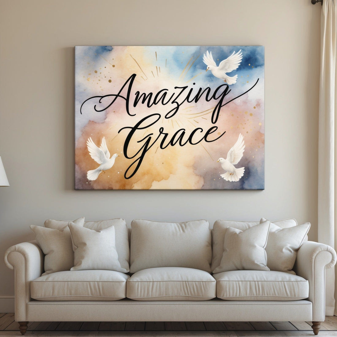 Heavenly Mercy – Dove & Watercolor Christian Wall Art for Grace - Filled Homes - Sense for Decor