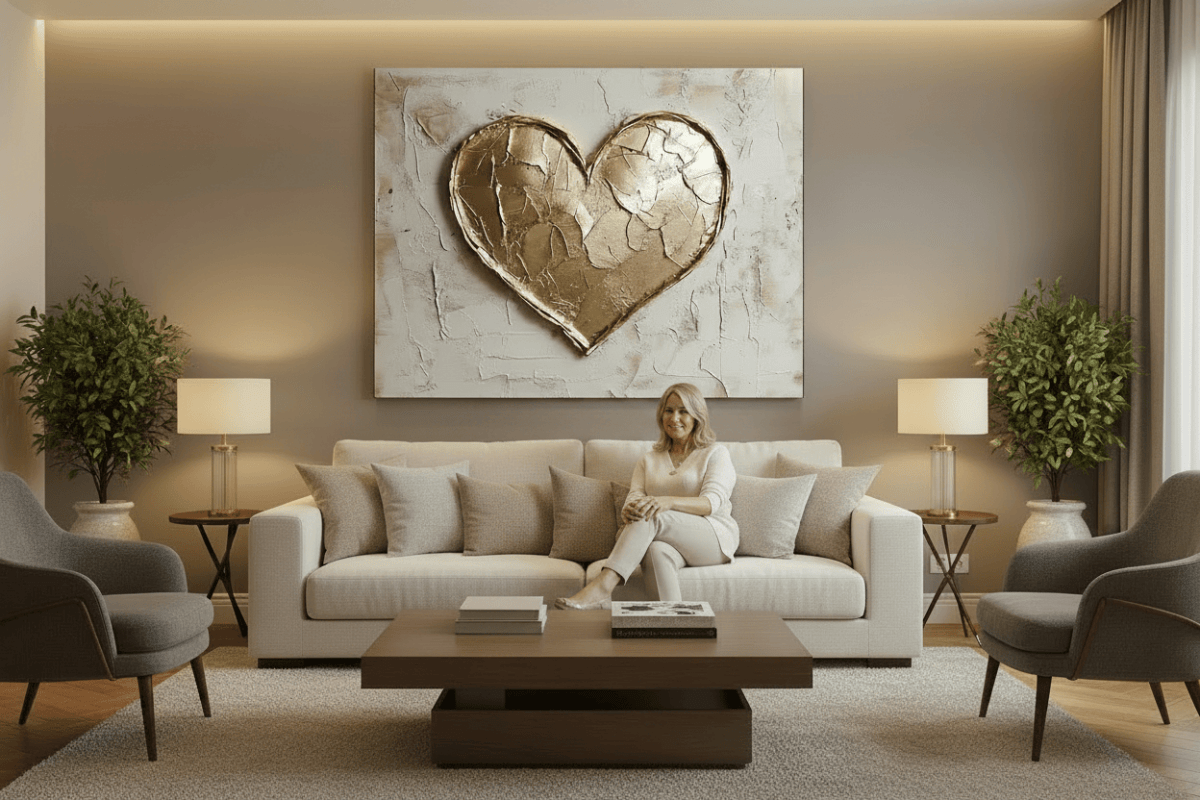 Home Wall Art: Golden Heart - Sense for Decor