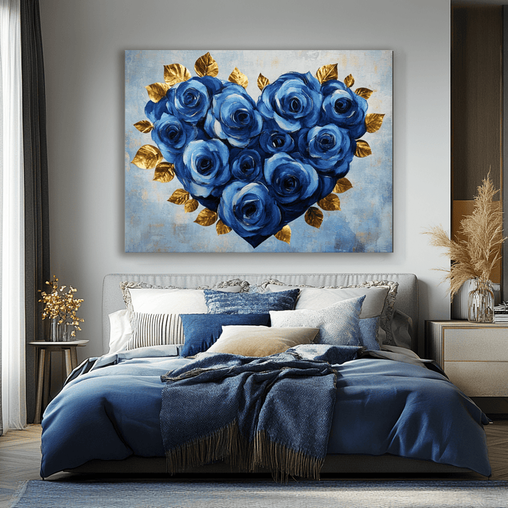 Home Wall Art: Golden Heart Bouquet V10 - Sense for Decor