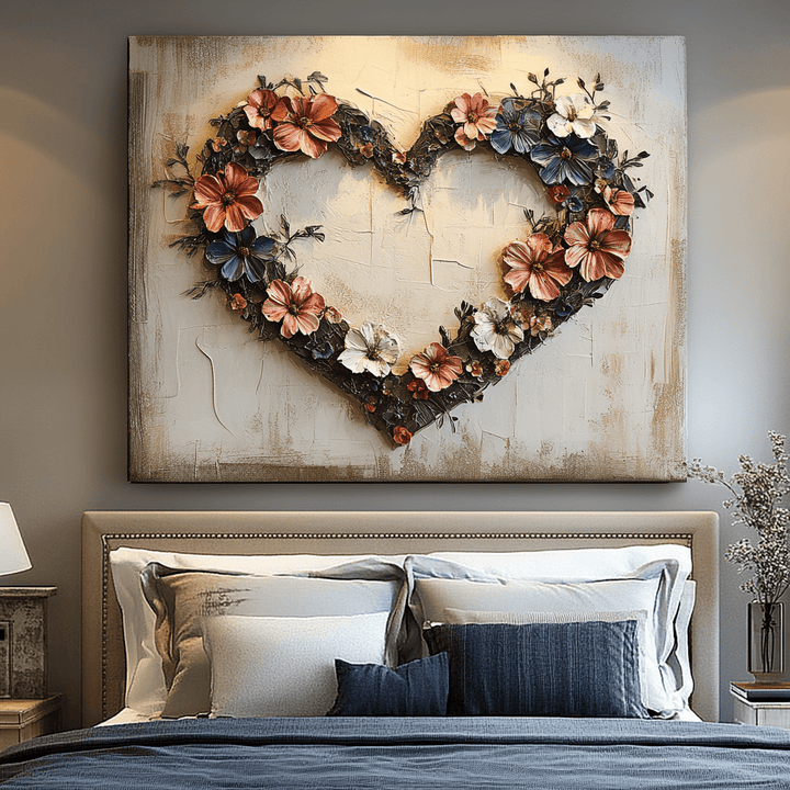 Home Wall Art: Golden Heart Bouquet V6 - Sense for Decor