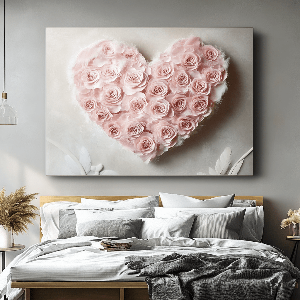 Home Wall Art: Golden Heart Bouquet V8 - Sense for Decor