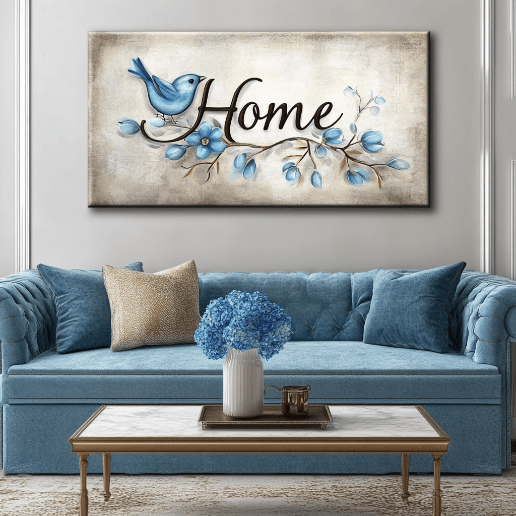 Home Wall Art: Home Word Sign v14 - Sense for Decor