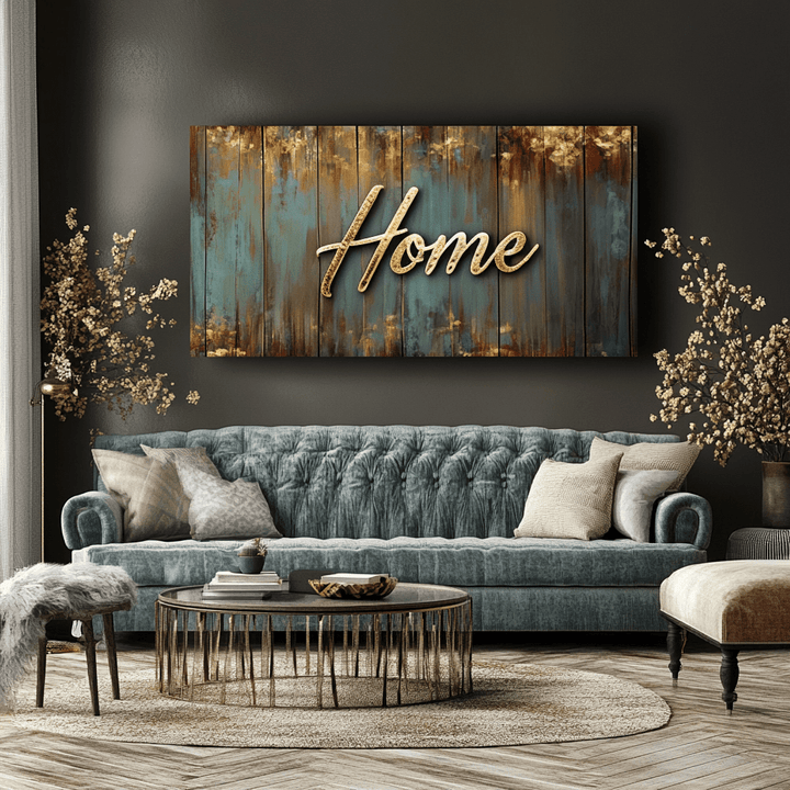 Home wall art: Rustic Home Word Art - Sense for Decor