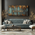 Home wall art: Rustic Welcome Word Art