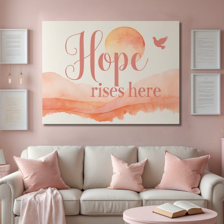 Hope Rises Here – Inspirational Wall Art for Christian Homes - Sense for Decor