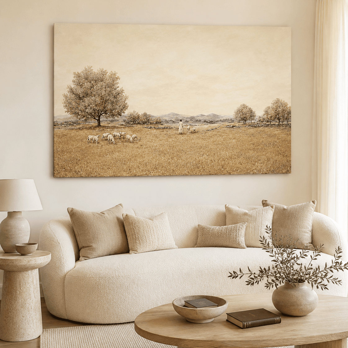 Jesus & Lamb Christian Wall Art - Good Sheppard - Sense for Decor