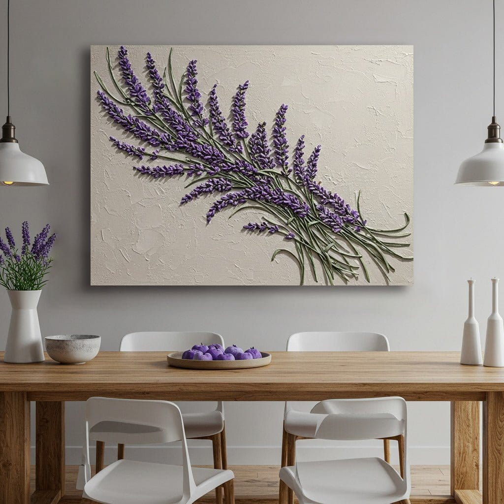 Lavender Whispers Wall Art – Elegant Botanical Canvas Print - Sense for Decor