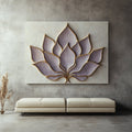 Lotus Glow - Elegant Gold & Lavender Lotus Wall Art