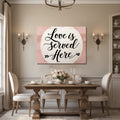 Love Served Daily – Blush Circle Canvas Wall Art for Dining Room Décor