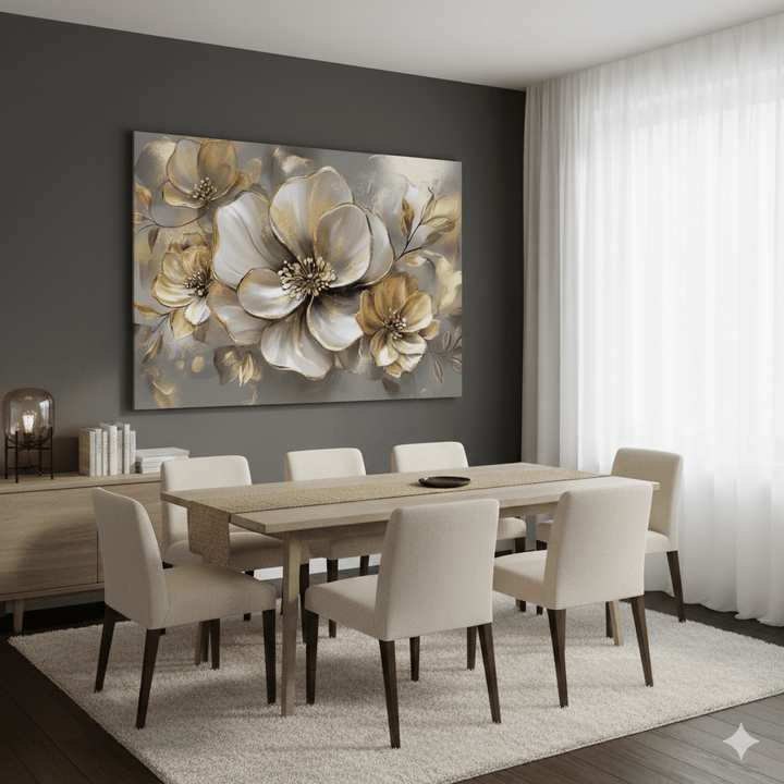 Luxury Floral Canvas – Oversized Blossom Wall Art for Living Room and Home Décor - Sense for Decor