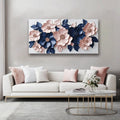 Midnight Bloom Garden – Blush & Navy Floral Wall Art