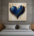 Midnight Mend Deep Blue Heart Canvas Print (Non - Flat Art)