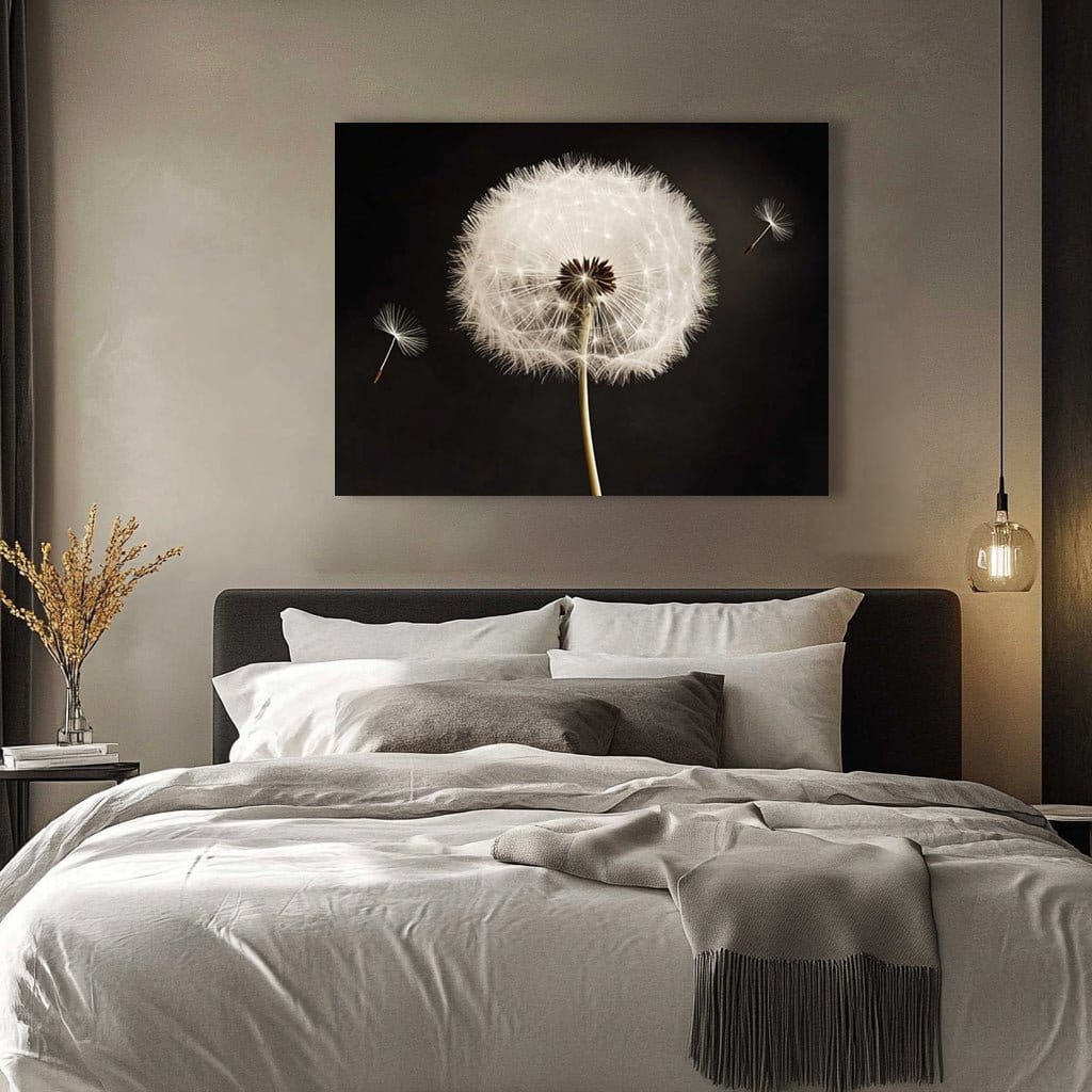 Minimalist Dandelion Wall Art – Dreamy Nature - Inspired Canvas - Sense for Decor
