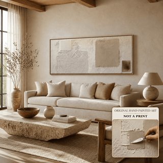 Minimalist Plaster Abstract Wall Art – Hand Painted Atelier Collection
