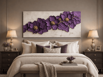 Modern Floral Wall Art – Oversized Blossom Canvas for Home and Bedroom Decor - Sense for Decor