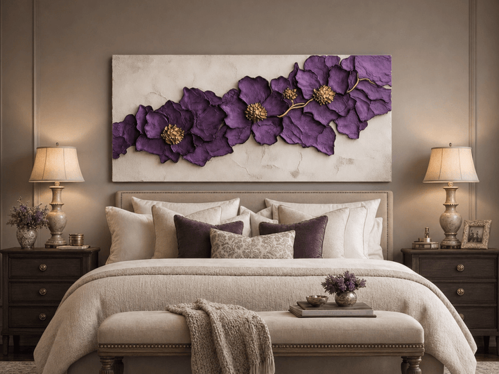 Modern Floral Wall Art – Oversized Blossom Canvas for Home and Bedroom Decor - Sense for Decor