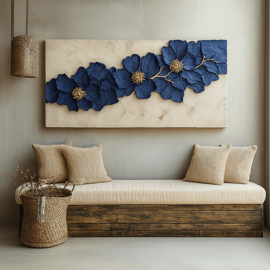 Modern Floral Wall Art – Oversized Blossom Canvas for Home and Bedroom Decor - Sense for Decor