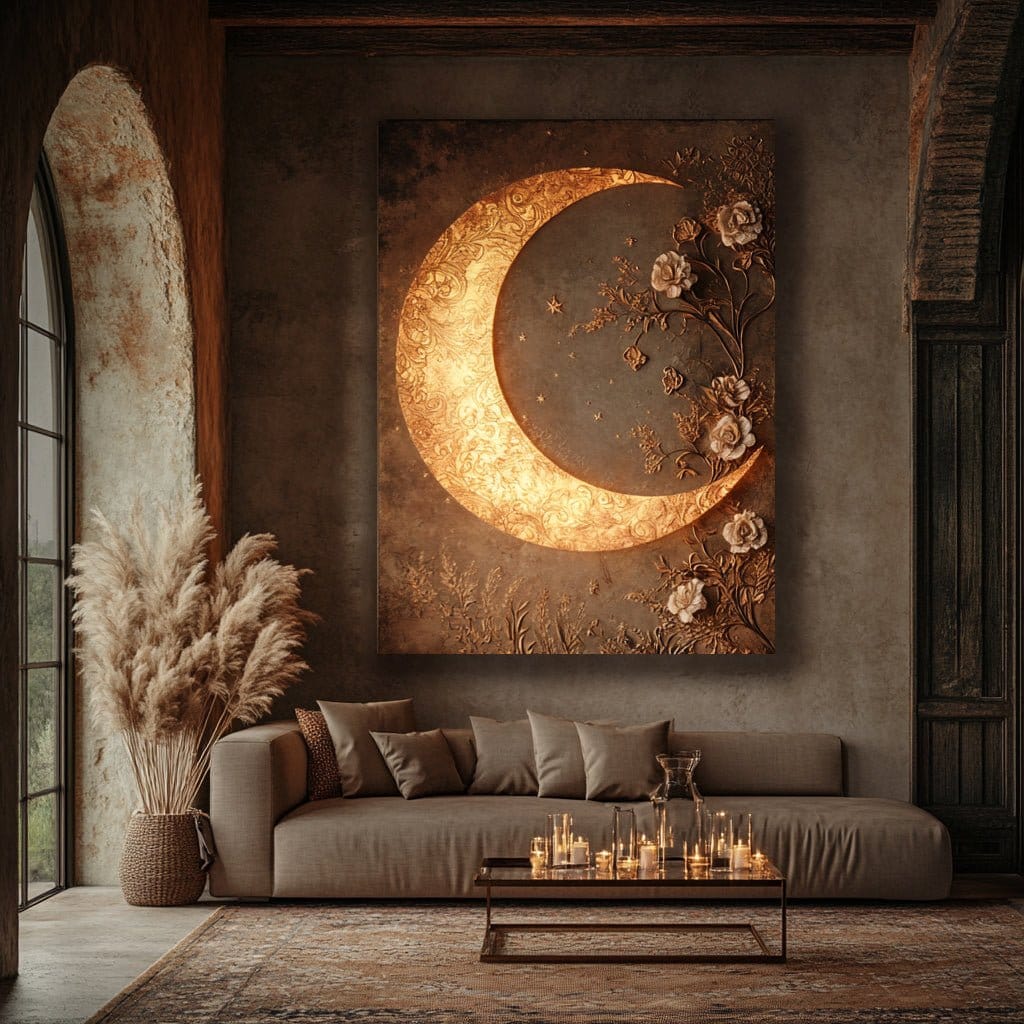 Moon Blossoms V8 – A Radiant Fusion of Nature & Lunar Glow - Sense for Decor