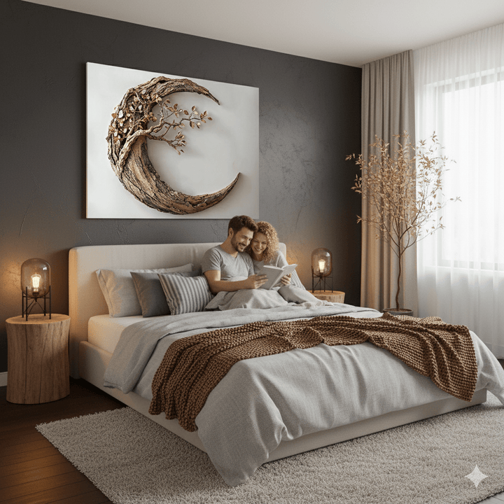 Moon Tree Wall Art – Nature Inspired Canvas for Modern Living Spaces - Sense for Decor