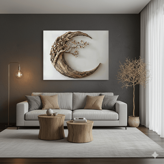 Moon Tree Wall Art – Nature Inspired Canvas for Modern Living Spaces - Sense for Decor