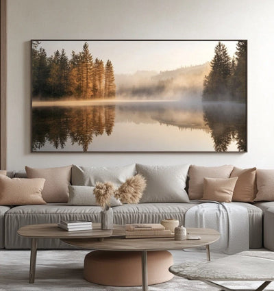Nature wall art: Misty Forest Reflections - Sense for Decor