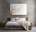 Neutral Bedroom Wall Art – Large Branch Canvas for Above Bed Decor | Modern Minimalist Wall Art