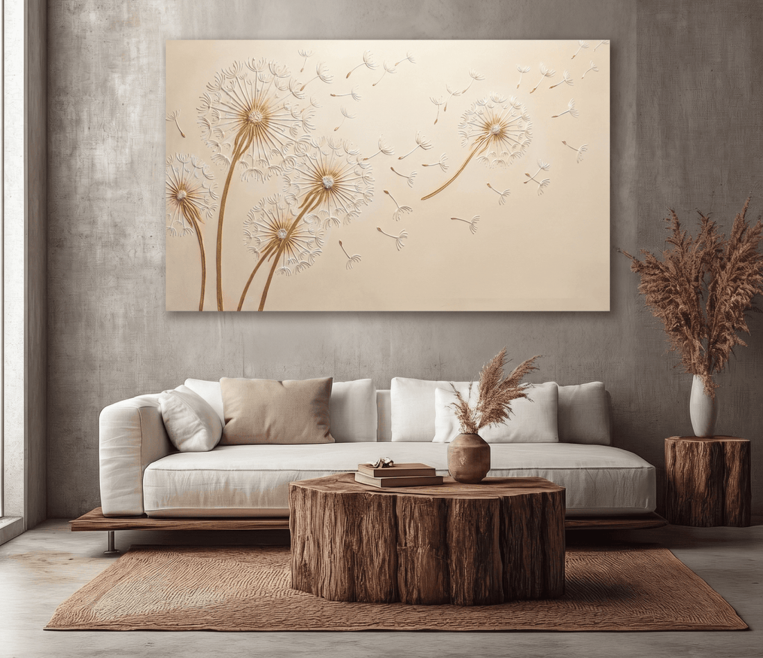 Neutral Bedroom Wall Art – Large Branch Canvas for Above Bed Decor | Modern Minimalist Wall Art - Sense for Decor