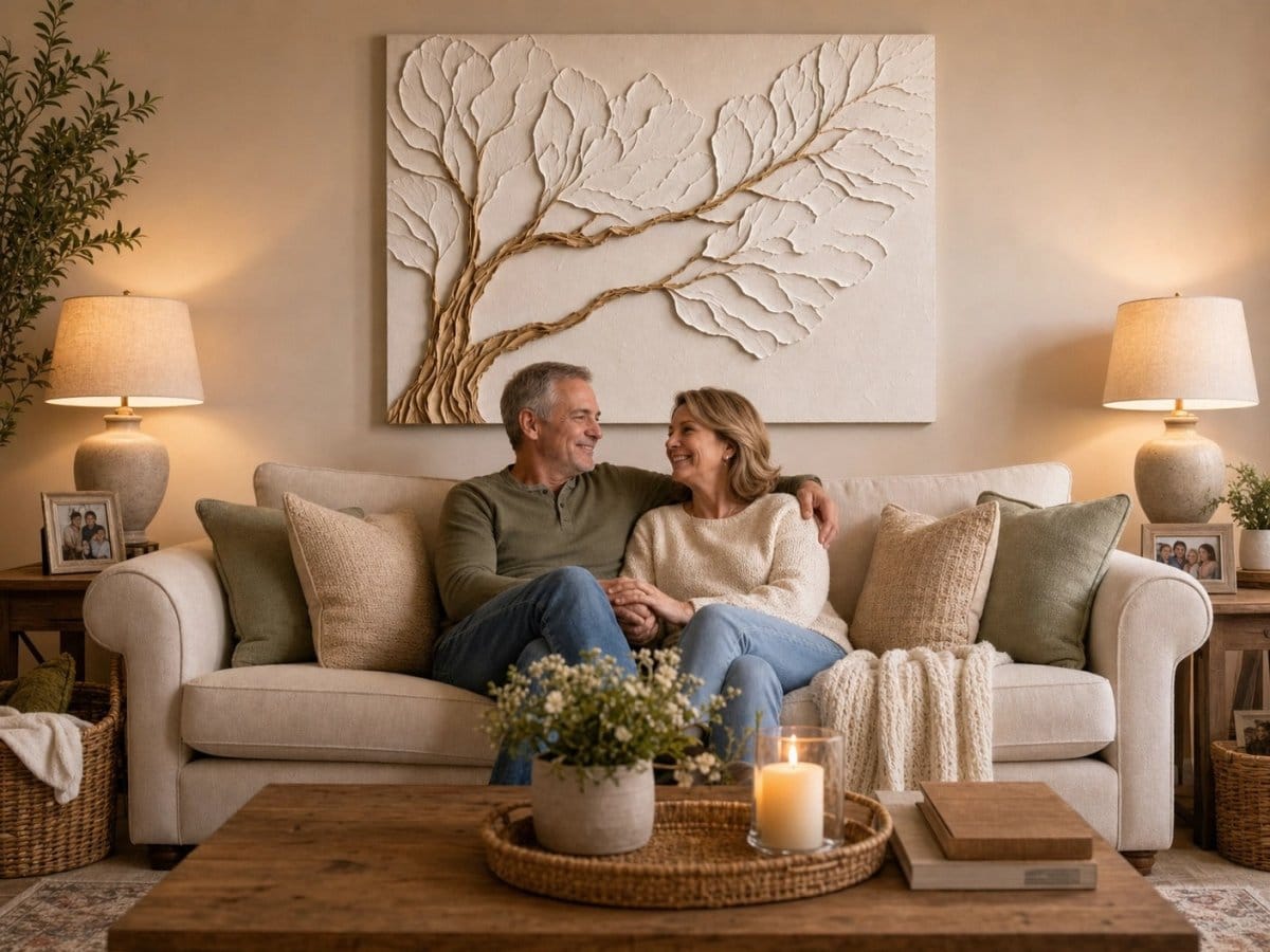 Neutral Bedroom Wall Art – Large Branch Canvas for Above Bed Decor | Modern Minimalist Wall Art - Sense for Decor