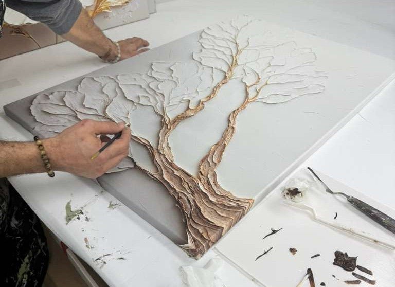 Neutral Bedroom Wall Art – Large Branch Canvas for Above Bed Decor | Modern Minimalist Wall Art - Sense for Decor