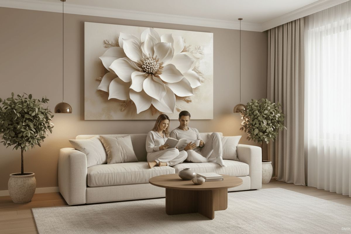 Oversized Blossom Canvas – Modern Floral Wall Art for Living Room and Home Décor - Sense for Decor
