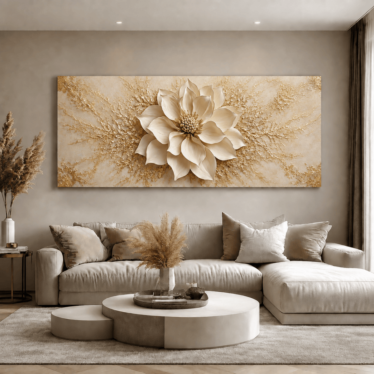 Oversized Blossom Canvas – Modern Floral Wall Art for Living Room and Home Décor - Sense for Decor